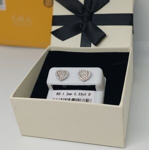 Heart Shaped Moissanite Diamond Earrings